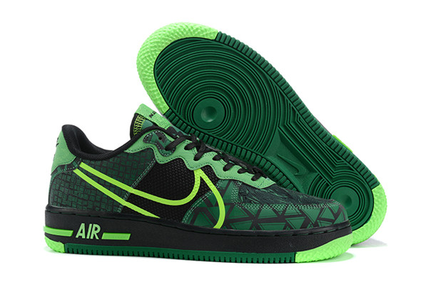 Women's Air Force 1 Low Top Green/Black Shoes 047